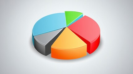 Obraz premium Vibrant Pie Chart Design for Business Data Visualization