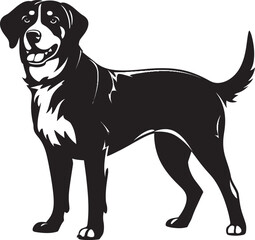 Entlebucher Mountain Silhouette Vector Illustration White Background