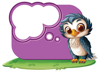Cute Owl with Thought Bubble