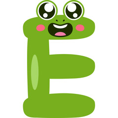 Playful Frog letter EIllustration