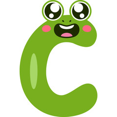 Playful Frog letter C Illustration