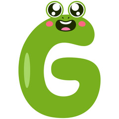 Playful Frog letter G Illustration