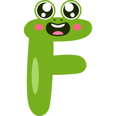 Playful Frog letter F Illustration