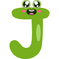 Playful Frog letter J Illustration