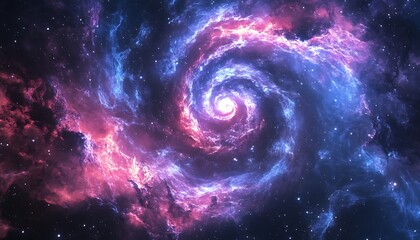 Fototapeta premium The Galaxy Displayed Beautiful Colors In A Spectacular Spiral Pattern