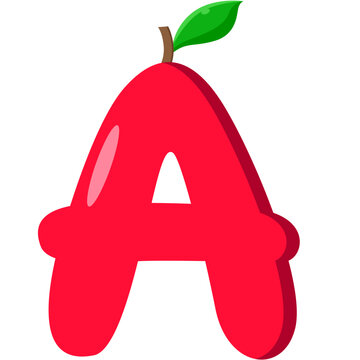 Playful Strawberry letter A Illustration