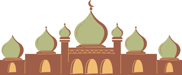 Hand Drawn Mosque Building