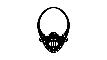 psychopath mask , black isolated silhouette