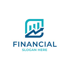 Data Chart Graph Diagram Finance Business. Vector Logo Design Illustration