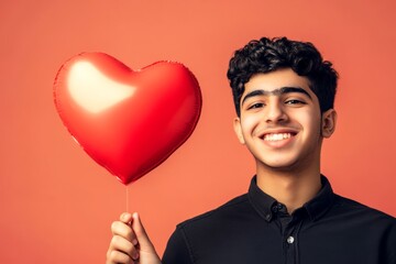 Love confession. Valentine's day greeting from man or for man: extraordinary noticeable image of loving middle eastern young man. Commercial ad campaign creative. Love and passion. Man in love.
