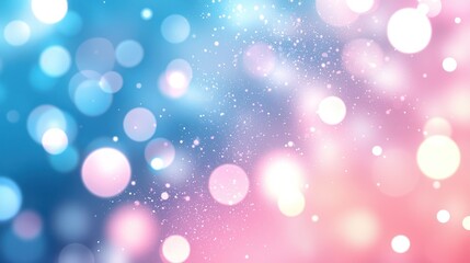Soft Sparkling Bokeh Background with Blue Pink Color Blend