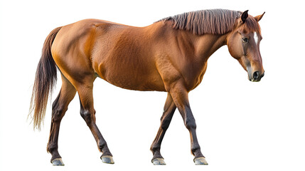 Obraz premium Bay horse in a clean, minimalist composition, symbolizing elegance and simplicity.