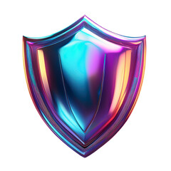 Glowing iridescent shield stands ready