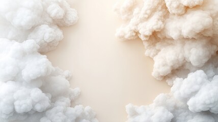 Soft white and beige clouds creating a serene sky background with a peaceful atmosphere.