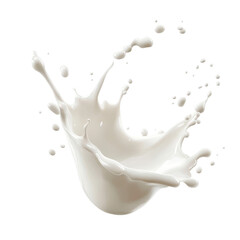 Creamy Milk Splash on transparent background 