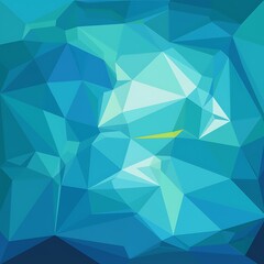 Fototapeta premium Vector abstract bright blue geometric background, consists of triangles. Polygonal abstract aqua background. Vector illustration
