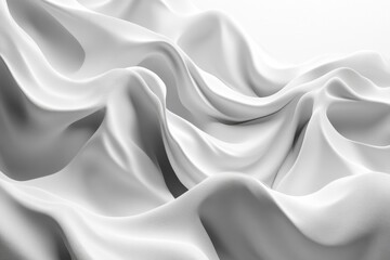 Obraz premium Soft white fabric draping gracefully to create elegant folds and textures in a serene setting