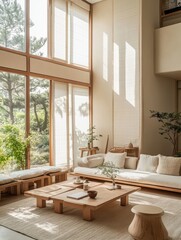 The modern living room shows off a sophisticated style