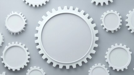 Abstract background of white gears.