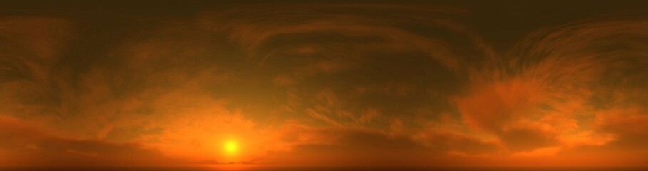 Fototapeta premium Panorama 360 of sky clouds sunset sunrise 