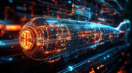 Obraz premium High-tech camera featuring a unique digital pattern reflecting innovative design and advanced technology in photography