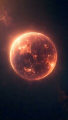 Obraz premium fantasy mars planet in space with stars, full moon in the night, nebula galaxy