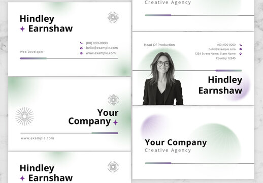 Green And Purple Business Card