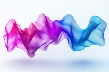 Naklejka premium Colorful abstract waves swirl gracefully, showcasing vibrant hues of pink and blue against a light background
