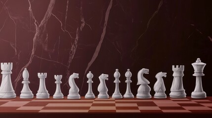 A Majestic Chess Set Display: A Timeless Game of Strategy