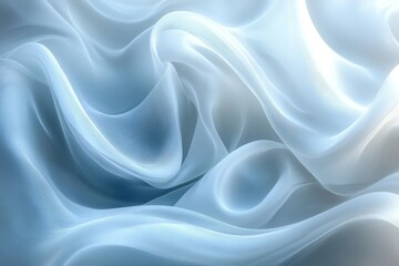 Fototapeta premium Soft, flowing fabric draping gracefully in light hues creates an elegant and calming visual in artistic design