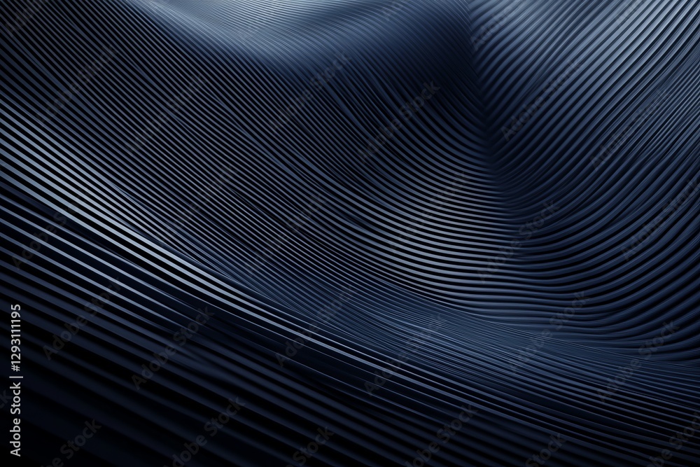 Poster wavy patterns create an abstract texture in deep blue tones with smooth lines and gradients