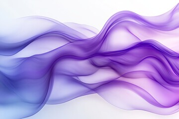 Naklejka premium Soft flowing fabric in shades of purple creating a gentle wave effect against a light background