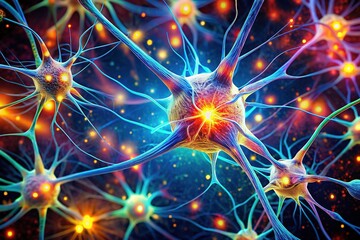 Glowing Neuron Network: Digital Visualization of Nerve Impulse Transmission