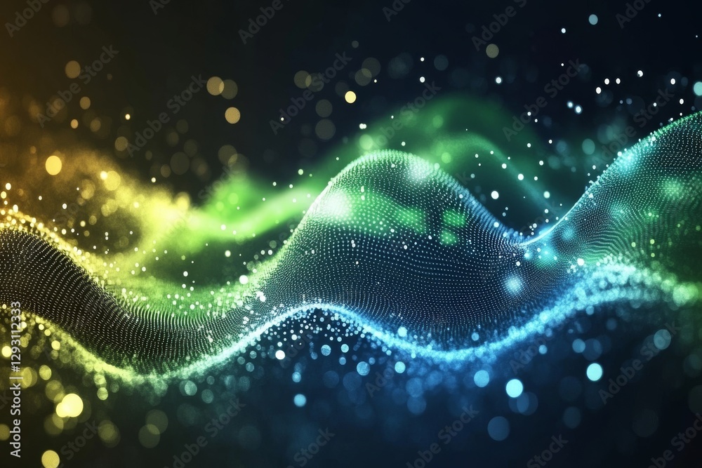 Poster dynamic waves of color and light create an immersive visual experience in an abstract design