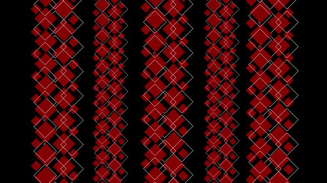 Seamless Pattern or tribal pattern animation with 4k quality, abstract background red and black design