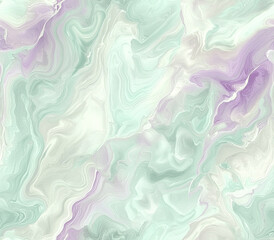 Obraz premium Subtle swirls of cool muted tones in pale aqua and lavender create calming effect, Seamless Pattern Style.