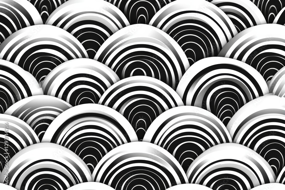 Poster intricate black and white pattern resembling waves creates a mesmerizing visual effect in a minimali