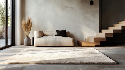 beige area rug. picture