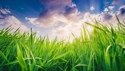 Fototapeta premium Grass field against the sky, part 1