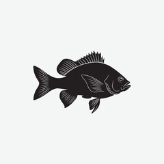 Discover a sleek black fish vector silhouette with clean lines and intricate details. Perfect for logos, wall art, and branding. Download now!