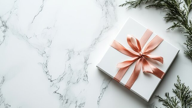 A clean photo of a pet shop gift card styled on a marble surface. background