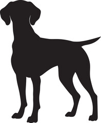 Redbone Coonhound Silhouette Vector Illustration White Background