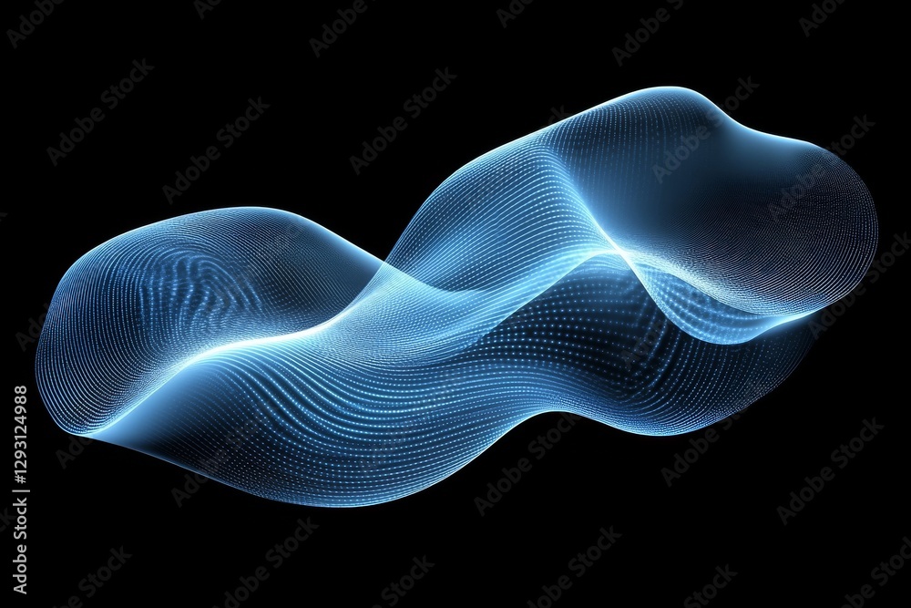 Aufkleber Digital waveforms create a dynamic visual display of light and motion in a dark environment