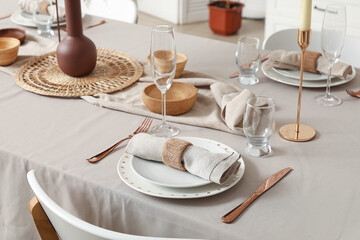 Stylish table setting for dinner