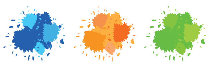 Background with colorful spots and sprays Vector illustration. Watercolor splash background set