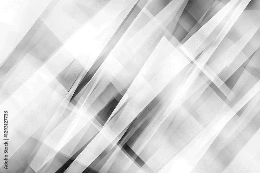 Aufkleber Abstract monochrome design featuring overlapping translucent shapes creating depth and movement