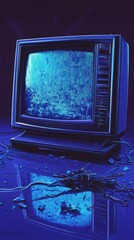 Shattered Retro Television: A Digital Art Piece of the Past