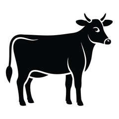 Fototapeta premium black silhouette of a cow