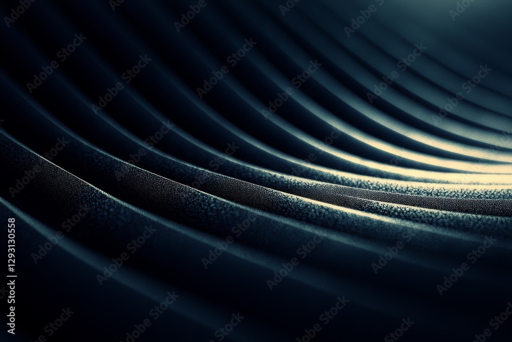 Poster textured surface with smooth curves and shadows in a dark setting showcasing design and modern aesth