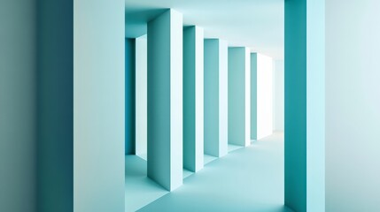 Elegant Modern Architectural Design:  A Minimalist Hallway with Light and Shadow